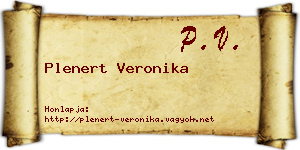 Plenert Veronika névjegykártya